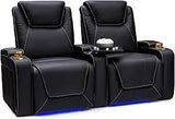 Home Theater Seating Living Room 400 lbs Capacity  Italian Leather Power Recliner Powered Head
