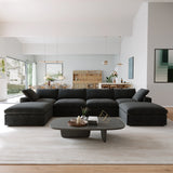 Sectional Sofa with 2 Storage Ottomans 160.6" Down Filled Comfort U Shaped Sofa