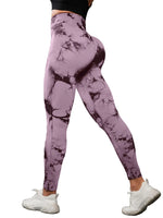 3 Piece Workout Leggings Sets for Women High Waisted Tie Dye Gym Scrunch Butt Lifting Seamless Yoga