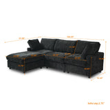 Sectional Sofas Modern Cloud Couch Chenille L-shaped Modular Sectional Sofa for Living Room 3 Seats Couch
