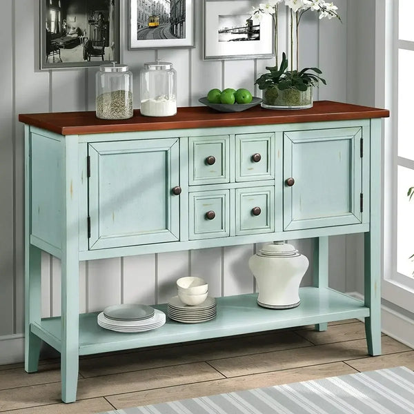 Console Sofa Table Sideboard with Storage Drawers Cabinets and Bottom Shelf for Living Room, Kitchen
