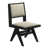 5pc Black Dining Set Gray Upholstery Table w 4x Side Chairs 48" Round Dining Table