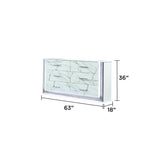 5-Piece Bedroom Set with Storage Footboard, Dresser, Mirror, Nightstand, and Chest in White Marble Finish