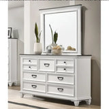 Wood Bedroom Set with Shiplap Panel King Bed, Dresser, Mirror