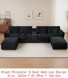 U-Shaped Sectional Cloud Sofa for Living Room, 144" Comfy Modular Couch with Movable Ottoman, Modern