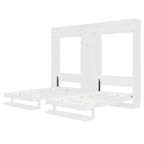 White Bed with Cabinets & Shelves