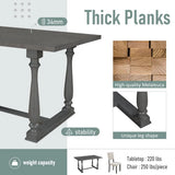 Dining Table and Chair Set with Special-shaped Legs  Seat Backs&Cushions for Dining Room Gary