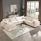 Oversized Modular Sectional Sofa,Cloud Couch Deep Seat Sofa Sectional Couches for Living Room