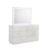 Queen 5-Piece Bedroom Set – Modern Design with Lacquer Finish, Geometric Accents