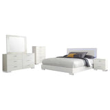 5-Piece King Bedroom Set in White High Gloss Finish