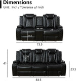 Power Recliner Sofa Set with LED Light for Living Room Furniture