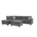 sofa, modern minimalist living room furniture, with footstool