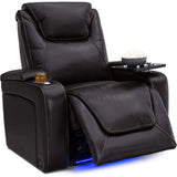 Home Theater Seating Living Room 400 lbs Capacity  Italian Leather Power Recliner Powered Head