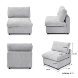 Sectional Sofas Modern Cloud Couch Chenille L-shaped Modular Sectional Sofa for Living Room 3 Seats Couch