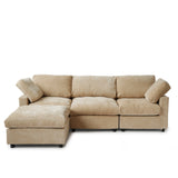 Sectional Sofas Modern Cloud Couch Chenille L-shaped Modular Sectional Sofa for Living Room 3 Seats Couch