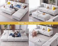 Sectional Couches with Ottomans- 6 Seater, U Shaped Sofa for Living Room, Oversize
