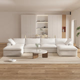 Sectional Sofa with 2 Storage Ottomans 160.6" Down Filled Comfort U Shaped Sofa