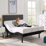 King Size Adjustable Bed Base Frame  with Massage Remote Control for Living Room Bedroom