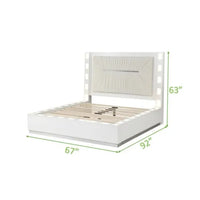 Queen 5 Pc LED Bedroom Set Made with Wood