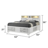 Modern Style Queen 5PC Bedroom Set, White Wood