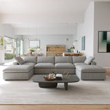 Sectional Sofa with 2 Storage Ottomans 160.6" Down Filled Comfort U Shaped Sofa