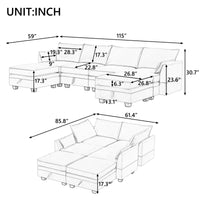 Modern Large U-Shape Modular Sectional Sofa,  with Reversible Chaise for Living Room, Storage Seat