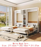 White Bed with Cabinets & Shelves