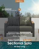 Aluminum Outdoor Patio Furniture Set 8 Seats, Outdoor Sectional Corner Sofa, Patio