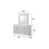 White Wood Queen Bedroom Set with LED Headboard, Modern Glam Design