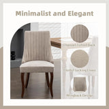 Dining Chairs Set of 4，Linen Channel Tufted Kitchen Dining Room Chair