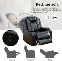 Leather Recliner Sofa Set with LED Lights, Living Room Furniture, Reclining Sofa, loveseat, Chair