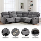 EBELLO Fabric L-Shaped Reclining Large Corner Sofa Sectional Sofa Couch for Living Room