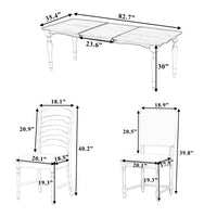 Dining Table Set , 4 Serrated Back Chairs and 2 Upholstered Back Dining Chairs for 6