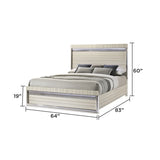 Leonor Gray Modern 5-Piece Bedroom Set with Wood Finish and LED Lighting