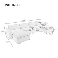 Upholstered Sectional Sofa Set, for Living Room