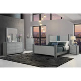 Bedroom Set - Silver Finish, Elegant & Stylish Design, Modern Bedroom Furniture Set