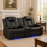 Living Room Furniture Sets,Electric Recliner Chair with LED Light,Sectional Sofa Loveseat