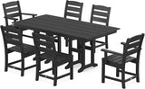 Lakeside Dining Set, Table and Chairs, 5-Piece, HDPE Outdoor Patio Furniture, Fade-Proof, Mahogany