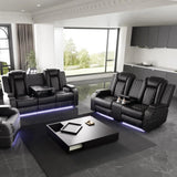 Power Recliner Sofa Set with LED Light for Living Room Furniture
