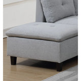 living room sofa with five cushions, velvet grey appearance, armrests