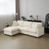 Sectional Sofas Modern Cloud Couch Chenille L-shaped Modular Sectional Sofa for Living Room 3 Seats Couch