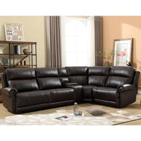 recliner.Power Reclining Sectional Couches for Living Room with Console, Leather L-Shaped Couch