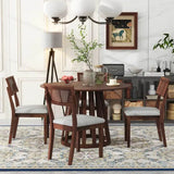 1 Classic Dining Table & 4x Side Chairs,Round Table, Chair
