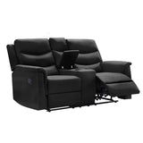 Manual Recliner Sofa Living Room Set Upholstered Faux Leather 3-seater and Loveseat Couch with Storage