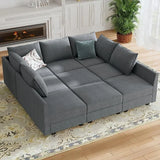 Couch Living Room Sofa with Storage Seat Reversible, Oversized Sleeper Sectional Sofas Set, Modular Sectional Sleeper