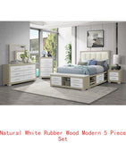Natural White King Bedroom Set  Furniture Bedroom Décor