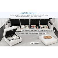 Living room combination sofa, modular convertible L-shaped, white 4-seater  furniture