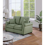 Sofa Set with Pillows, Square Arm Plush Couch & Loveseat for Classic Living Room