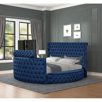 Modern Style Crystal Tufted King 4PC Bed room set Made with wood in Gray ,Main Color: Gray