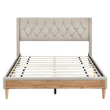 4-Pieces Bedroom Sets, Full Size Upholstered Platform Bed with Two Nightstands